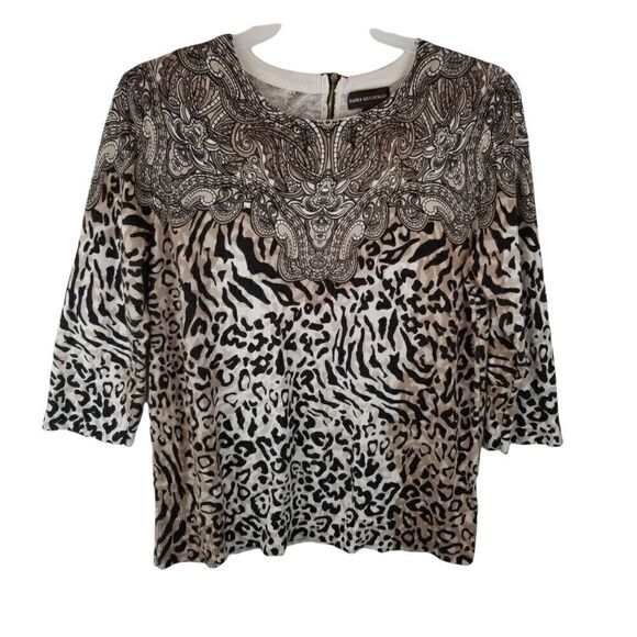 DANA BUCHMAN ANIMAL PRINT SIZE XL TOP WITH BACK ZIPPER. - Picture 1 of 15
